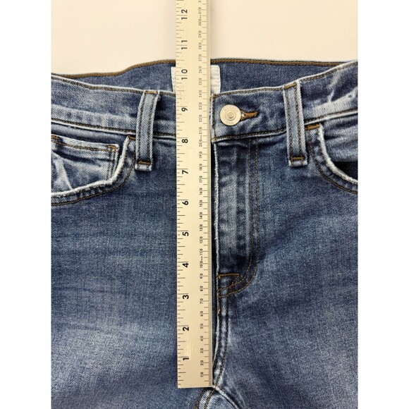 Hudson Rosalie High Rise Wide Leg Jeans Women 24 Two Tone Color Block Denim Boho - Picture 9 of 11